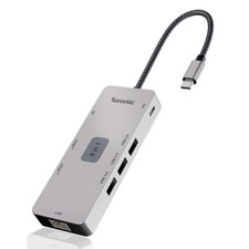 Turonic BYL-2401 Docking Station 8-in-1 USB-C Hub Dual HDMI 4K 100W PD LAN picture