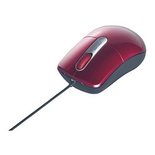 Buffalo BUFFALO Wired Optical Mouse Quiet 3 Buttons Medium Red BSMOU27SMRDfrom picture