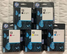 HP 13 Ink Cartridge Set C4814A, C4815A, C4816A, C4817A Black Cyan Magenta Yellow picture