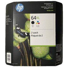 Genuine HP 64XL Black & 64XL Tri-Color Ink Cartridges New picture