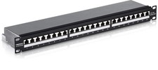 24-Port Cat6A Shielded Patch Panel, 1U 19