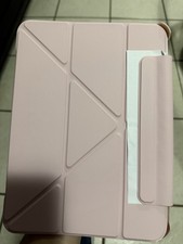 Pink Synthetic Leather Folding Folio Stand Case Cover for iPad picture