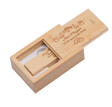 Custom Logo Wood Box USB2.0 Flash Drives 32GB 64GB 128GB Pen Drive Memory Stick picture