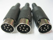 50 pcs 8 Pin DIN Plug Male Connector with Plastic Handle Black New picture