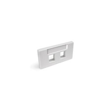 Leviton 49910-SW2 Modular Furniture Id Window Faceplate 1-Gang 2-Port White picture