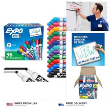EXPO Dry Erase Markers, Low Odor Ink, Assorted Fashion Colors, Chisel Tip, 36... picture