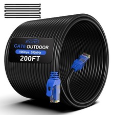 Cat6 Outdoor Ethernet Cable Direct Burial 200FT with Ties picture