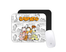Lazy Orange Cat Comic Mouse Pad | Funny Desk Mat Gift for Classic Cartoon Fans picture