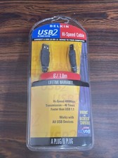 Lot Of 7 Belkin USB2 High-Speed 2.0 Device Cable - 6' USB - 480 Mbps - A/B Plug picture