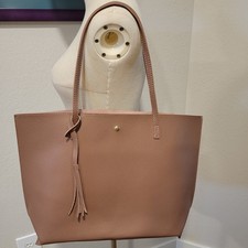 Taupe Laptop/Work Paper CarryAll Bag. New Very Cute and Easy Faux Leather. picture
