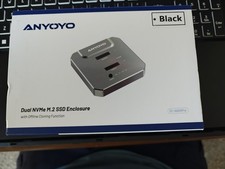 ANYOYO Dual NVMe M.2 SSD Enclosure With Offline Cloning Function - New In Box picture