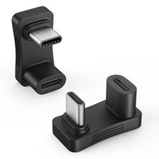 MoKo 180 Degree USB-C Adapter, U-Shape Angle with PD 100W/10Gbps Black picture