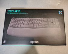 Logitech Wave Keys Wireless Bluetooth Ergonomic Keyboard Palm Rest Gray picture