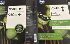 2 HP 950XL Black Ink Cartridges Pack Of 2 Sealed Genuine OEM exp 2018 &2020 picture