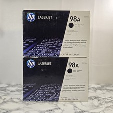 LOT OF (2) NEW Genuine HP LaserJet 98A (92298A) Black Toner Printer Cartridges picture