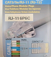 20pc IDEAL 85-345 Voice/Phone Modular Plugs CAT3/5e/RJ-11 (20 PACK) picture