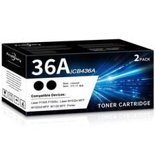 FristGlory 36A CB436A High Yield Toner Cartridge (Black, 2-Pack) Compatible 36A picture