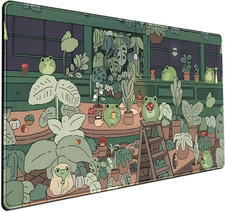 Cute Frog Mouse Pad Desk Pad Kawaii Green Desk Decor Mat, Large Gaming Mouse Pad picture