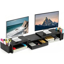 Spacrea Dual Monitor Stand Riser with Drawer 40