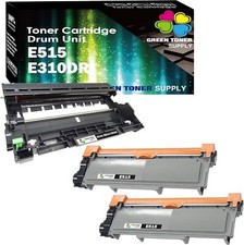 3 Pack Green Toner Supply Compatible Toner | Drum, 2-Pack E515 Toner and 1 Pack picture
