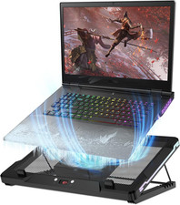 Laptop Cooling Pad with Movable Fan and RGB Lights for 14 to 17.3 Inch Laptops picture