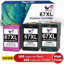67XL 67 XL Ink Cartridge for HP Deskjet 2722 2732 2752 2755 4140 4152 4158 lot picture