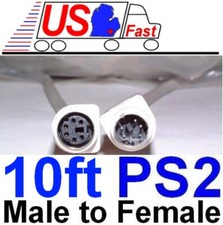 10FT PS/2 MDIN-6 Male to Female M/F Extension Cable Cord For Mouse & Keyboard picture