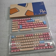 PGA Profile ABS Double Shot Mechanical Keyboard Keycap Set Pink Beige Blue NOB picture