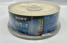 Sony DVD+R Spindle 25 Pack 8X 4.7GB 120 Min Brand New Sealed Brand New picture