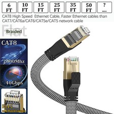 Braided 15-35FT Heavy Duty Cat8 Ethernet Cable 40Gbps/2000Mhz RJ45 Network Cord picture
