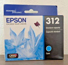 Epson 312 Cyan Ink Cartridge T312220-S Claria Photo HD Genuine OEM Sealed - D2 picture