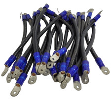 BATTERY CONNECTOR WIRES MX H-1/O SILVER CLAMP TYPE SGT CABLE-(LOT OF 28) - picture