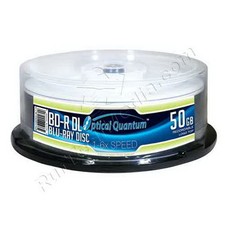 25 Optical Quantum 6x 50GB Blu-ray Double Layer BD-R DL Logo Top OQBDRDL06LT-25 picture