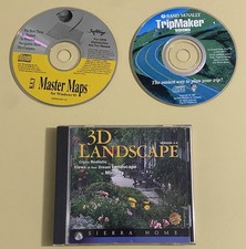 Lot of 3 Vintage Windows PC Landscape and Mapping Software Discs picture