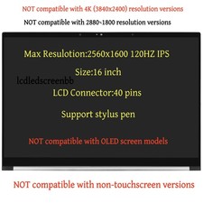 Replacement For HP ENVY 16-H1053DX QHD 120Hz LED LCD Display Assembly+w/Bezel picture