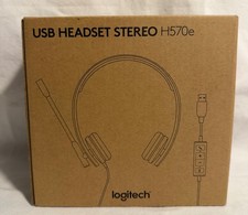 Logitech H570e USB Stereo Headset Noise Cancelling Mic UC Open Box Complete... picture