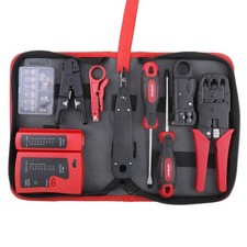 pc Network Cable Tester Kit RJ45 RJ11 Cat5 Cat6 Crimper Stripper Case picture
