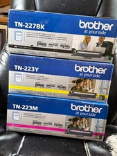 3pc Brother High Yield Color Toner Cartridge TN-227BK + TN-223Y + TN-223M picture