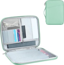 9-11 Inch iPad Sleeve, Tablet Sleeve with Pockets for Accessories, PU-Mint Green picture