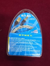 DYNEX™ Male A to Male B USB2.0 Printer 6' Cable w/24K Gold Plated Connectors NIP picture