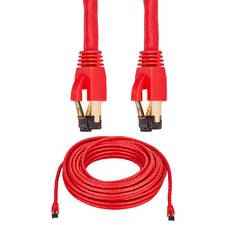 Cat8 Ethernet Cable RJ45 Shielded High Speed 40Gbps Internet Lan Red Copper Lot picture
