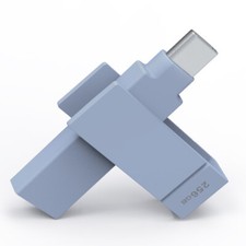 iXflash 256GB Backup Flash Drive USB A & USB C for iPhone iPad & Computer Blue picture