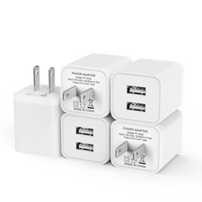 5Pack USB Wall Charger 2.4A Dual USB Port Cube Power Plug Adapter | Fast Phone C picture