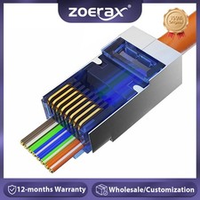  ZoeRax 100PCS RJ45 Cat6 Pass Through Connectors EZ to Crimp STP Modular Plug picture