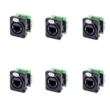 6 Neutrik NE8FDP-B Ethercon Ethernet Pass-Through Panel Mount Connectors - Black picture