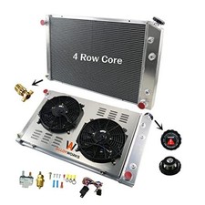 ALLOYWORKS 4 Row All Aluminum Radiator Shroud Fan Thermostat Kit for Chevy picture