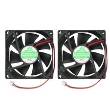 2 Pack 80mm by 80mm by 25mm 8025 12V DC 0.20A Ball Bearing Brushless Cooling Fan picture