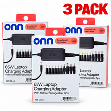 3 Pack Onn Universal 65W Laptop Charger with 10 Interchangeable Tips (100004335) picture