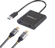 Adaptador USB 3.0 A Doble HDMI Convertidor 2 Monitores Windows PC Laptop TAA picture