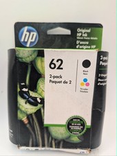 HP 62 Black & Tri-Color Ink Cartridges 2-Pack Genuine OEM Open Box C2P04A picture
